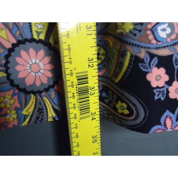 Ann Taylor LOFT Knee Length Black Colorful Floral Print Dress BOHO Chic Size XS - Picture 10 of 12